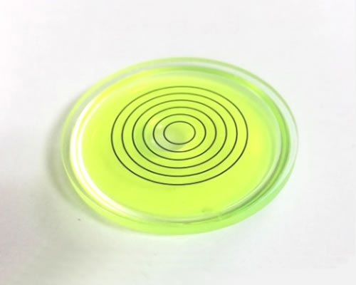 ガラス製円形バブル水準器