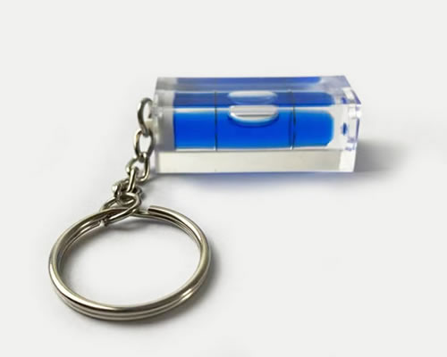Porte-clés carré Mini niveau à bulle